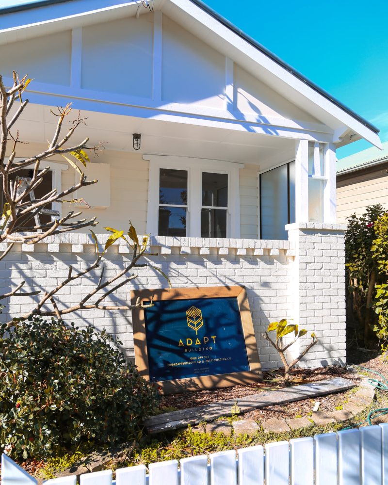 Front facade of a newly extended family home in Newcastle